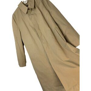 VTG Misty Harbor Mens Size 38 Long Tan Trench Over Coat Zip Out Lining RHH10578